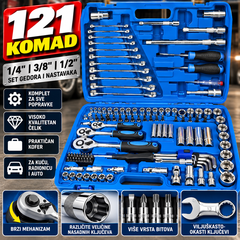 PROFESIONALNI SET ALATA 121 KOM