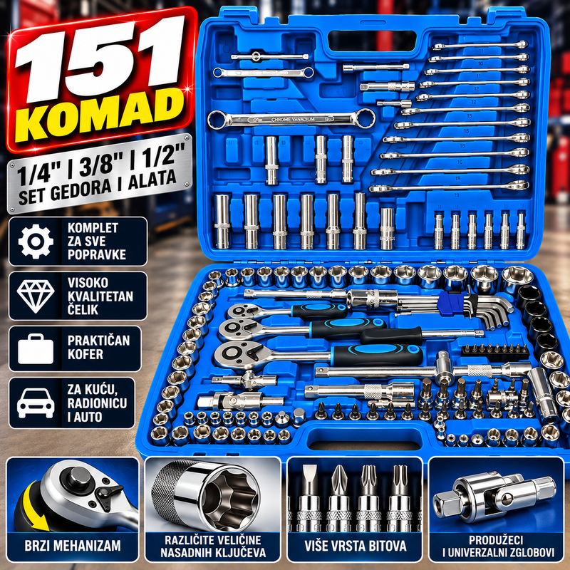 PROFESIONALNI SET ALATA 151 KOM