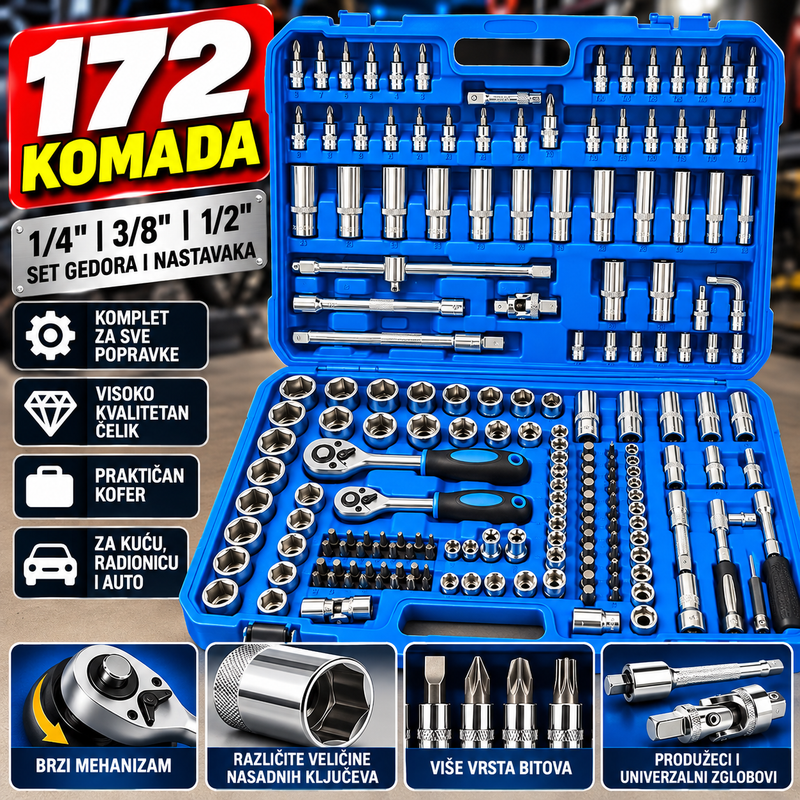 PROFESIONALNI SET ALATA 172 KOM