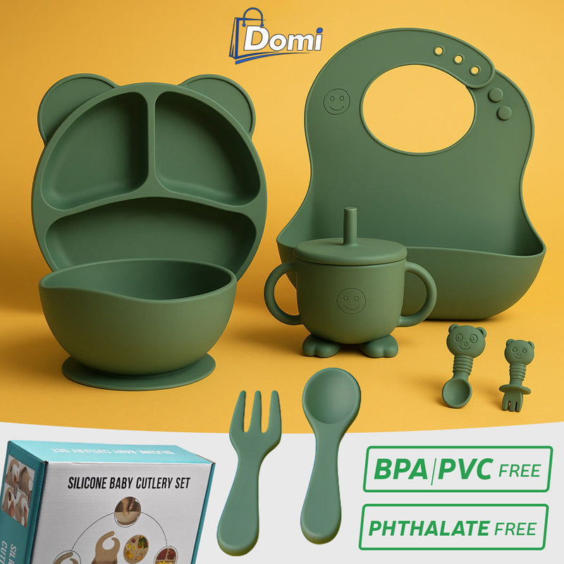 SILIKONSKI SET PRIBORA ZA JELO ZA DECU